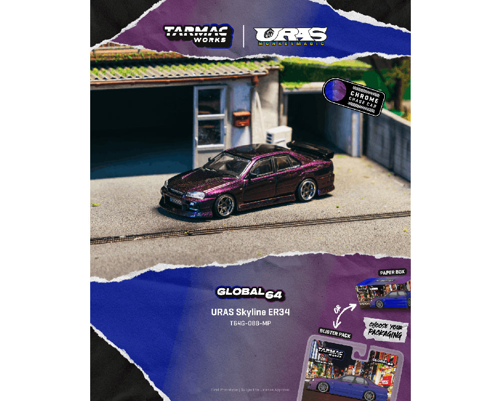 [PRE-ORDER] Tarmac Works URAS Skyline ER34 - Midnight Purple