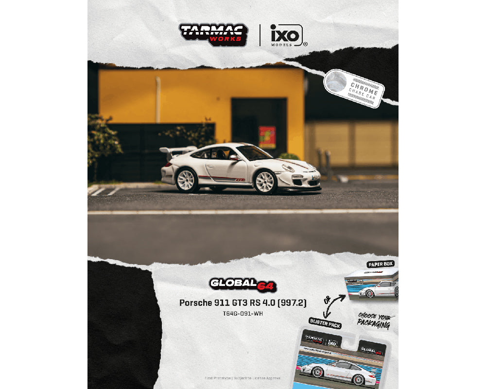 [PRE-ORDER] Tarmac Works Porsche 911 GT3 RS 4.0 (997.2) - White