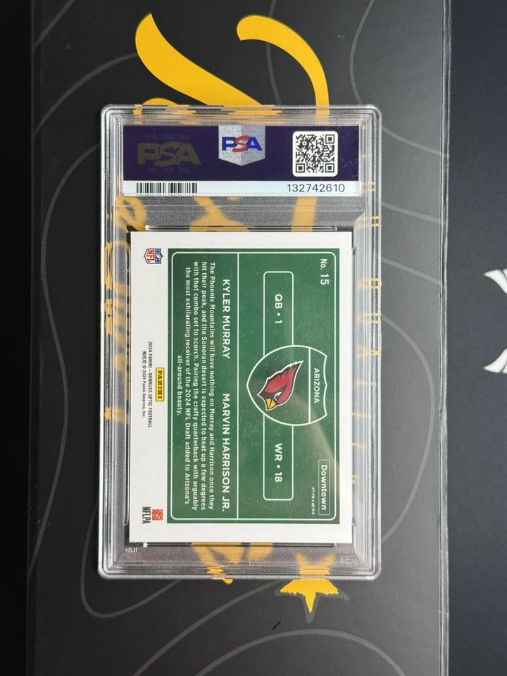 PSA 9 Downtown Duos 2024 Panini Donruss Optic Kyler Murray Marvin Harrison Jr #15