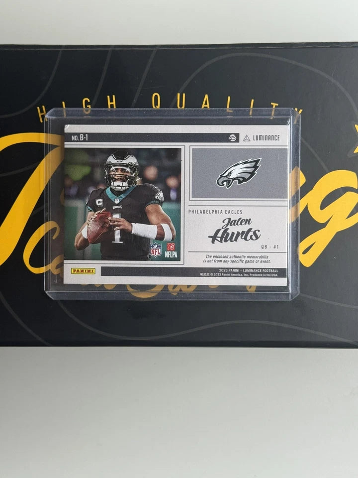2023 Panini Luminance Jalen Hurts Beacons Gold Patch #B-1 #50/50