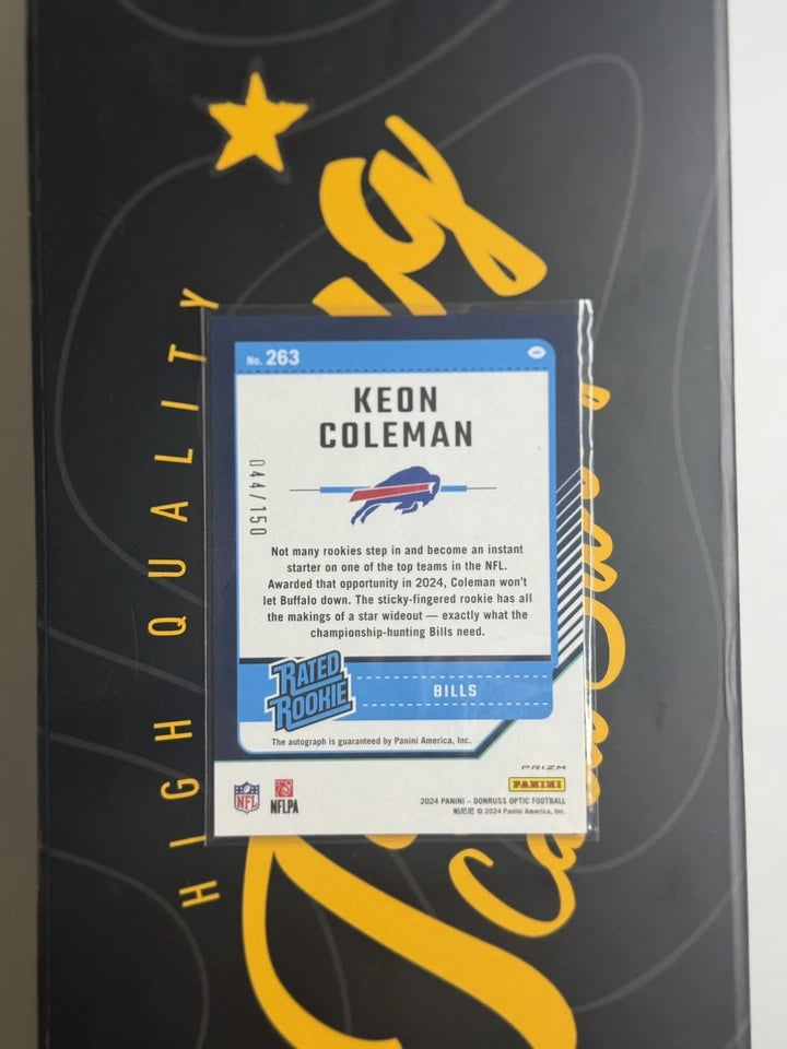 2024 Optic Keon Coleman Rated Rookie Autograph Holo #263 #/150