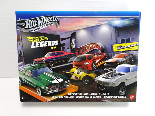 Hot Wheels Silver Series 6 Pack 2025 Legends Tour (Pontiac, Deora, 2Jetz, Mustang, El Camino, Volvo)