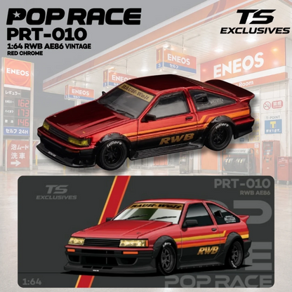 [PRE-ORDER] Pop Race x TS Exclusives RWB AE86 Vintage - Red Chrome