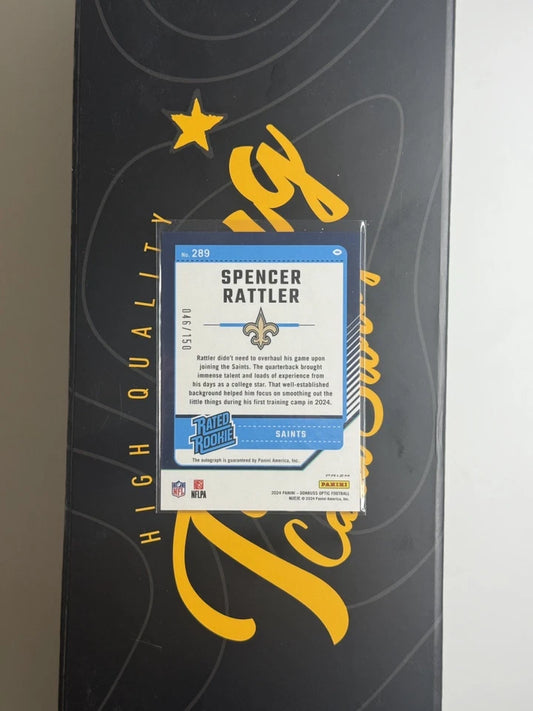 2024 Optic Spencer Rattler Rated Rookie Autograph Holo #289 /150